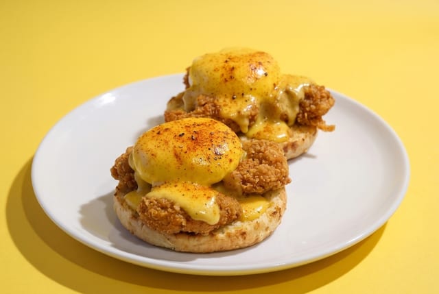 Fried Shrimp Benedict