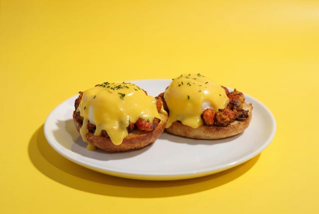 Crawfish Eggs Benedict